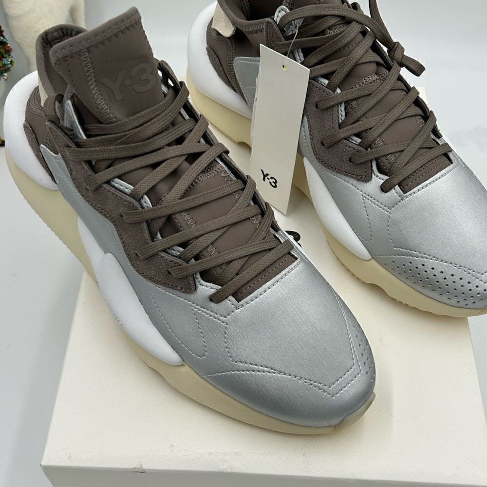 Men’s Adidas Y – 3 kaiwa silver metallic sneaker size 11.5 US - Picture 3 of 12
